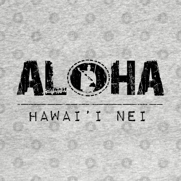 Aloha Rising Sun King Kamehameha(black) by Hawaii Nei All Day by hawaiineiallday